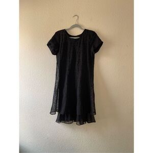 Vintage 90s Karin‎ stevens velour textured mini layered grunge dress